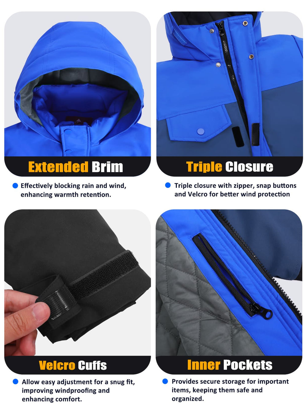 GEMYSE Boys Winter Coat Waterproof Windproof Boys Ski Jacket with Hood Kids Insulated Quilted Outerwear