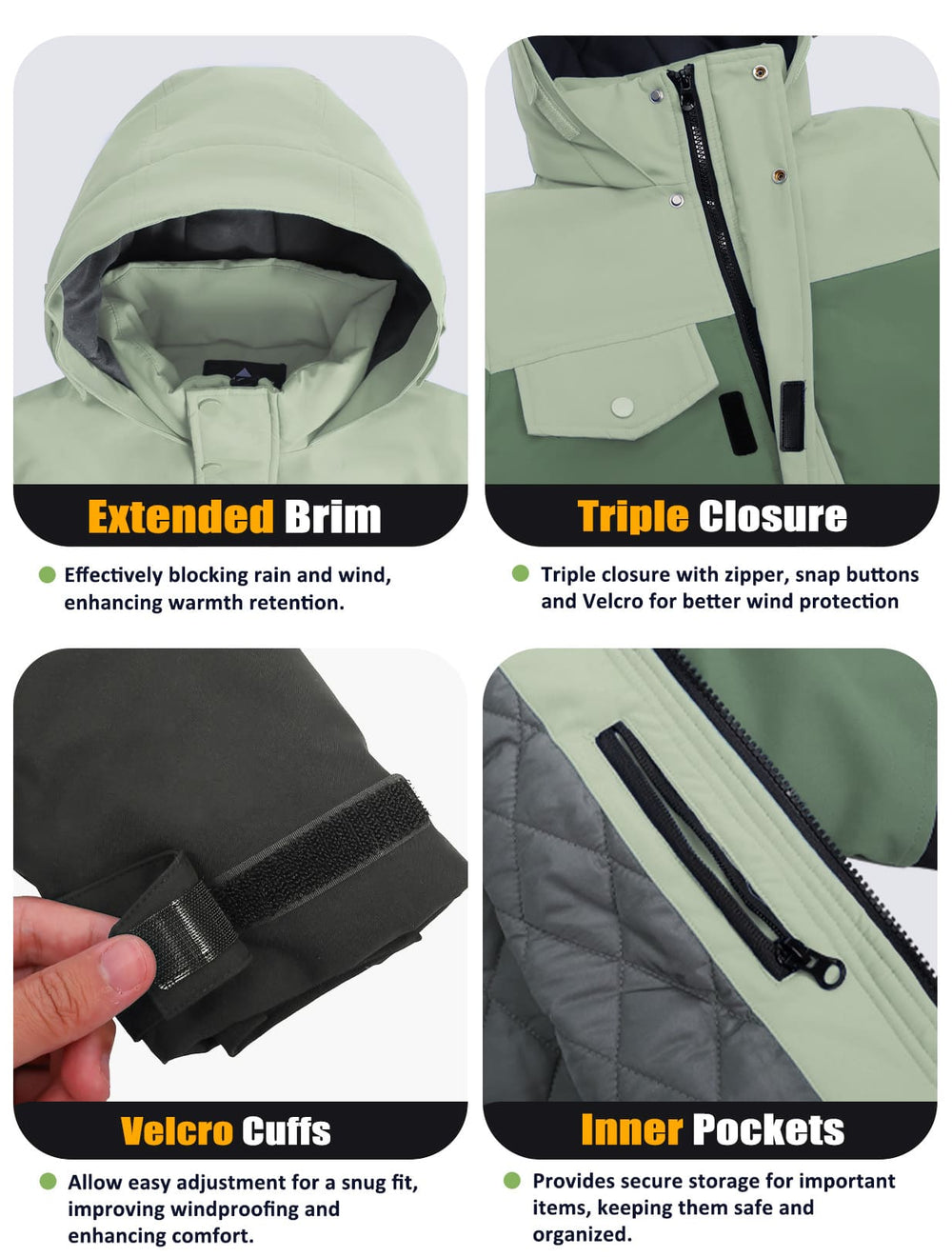 GEMYSE Boys Winter Coat Waterproof Windproof Boys Ski Jacket with Hood Kids Insulated Quilted Outerwear