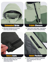 GEMYSE Boys Winter Coat Waterproof Windproof Ski Jacket