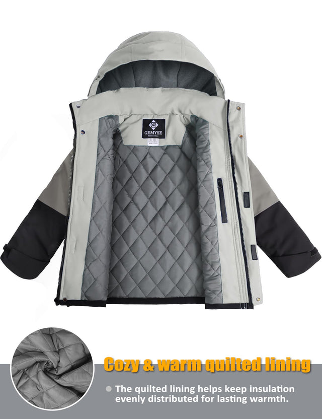 GEMYSE Boys Winter Coat Waterproof Windproof Ski Jacket