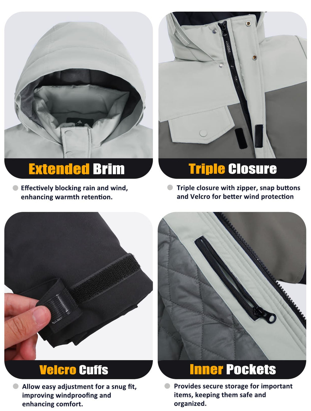 GEMYSE Boys Winter Coat Waterproof Windproof Boys Ski Jacket with Hood Kids Insulated Quilted Outerwear