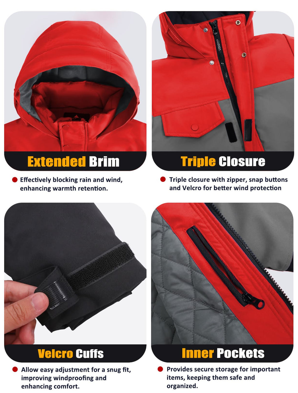 GEMYSE Boys Winter Coat Waterproof Windproof Boys Ski Jacket with Hood Kids Insulated Quilted Outerwear