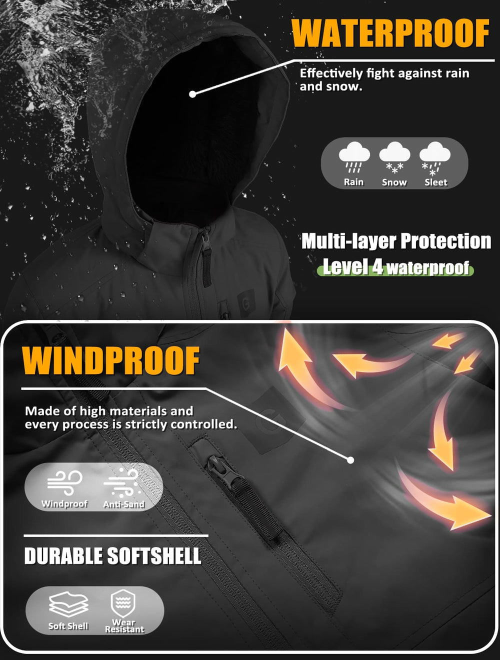 GEMYSE Kids Winter Jacket Waterproof Boys Girls Ski Jacket with Hood Windproof Warm Fall and Winter Outerwear