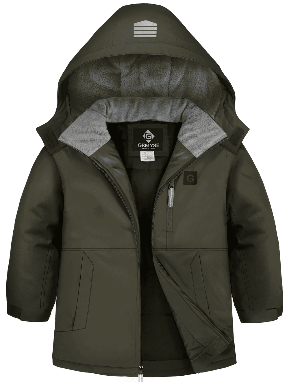 GEMYSE Kids Winter Jacket Waterproof Boys Girls Ski Jacket with Hood Windproof Warm Fall and Winter Outerwear