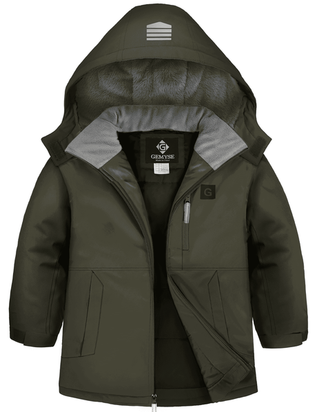 GEMYSE Kids Winter Jacket Waterproof Boys Girls Ski
