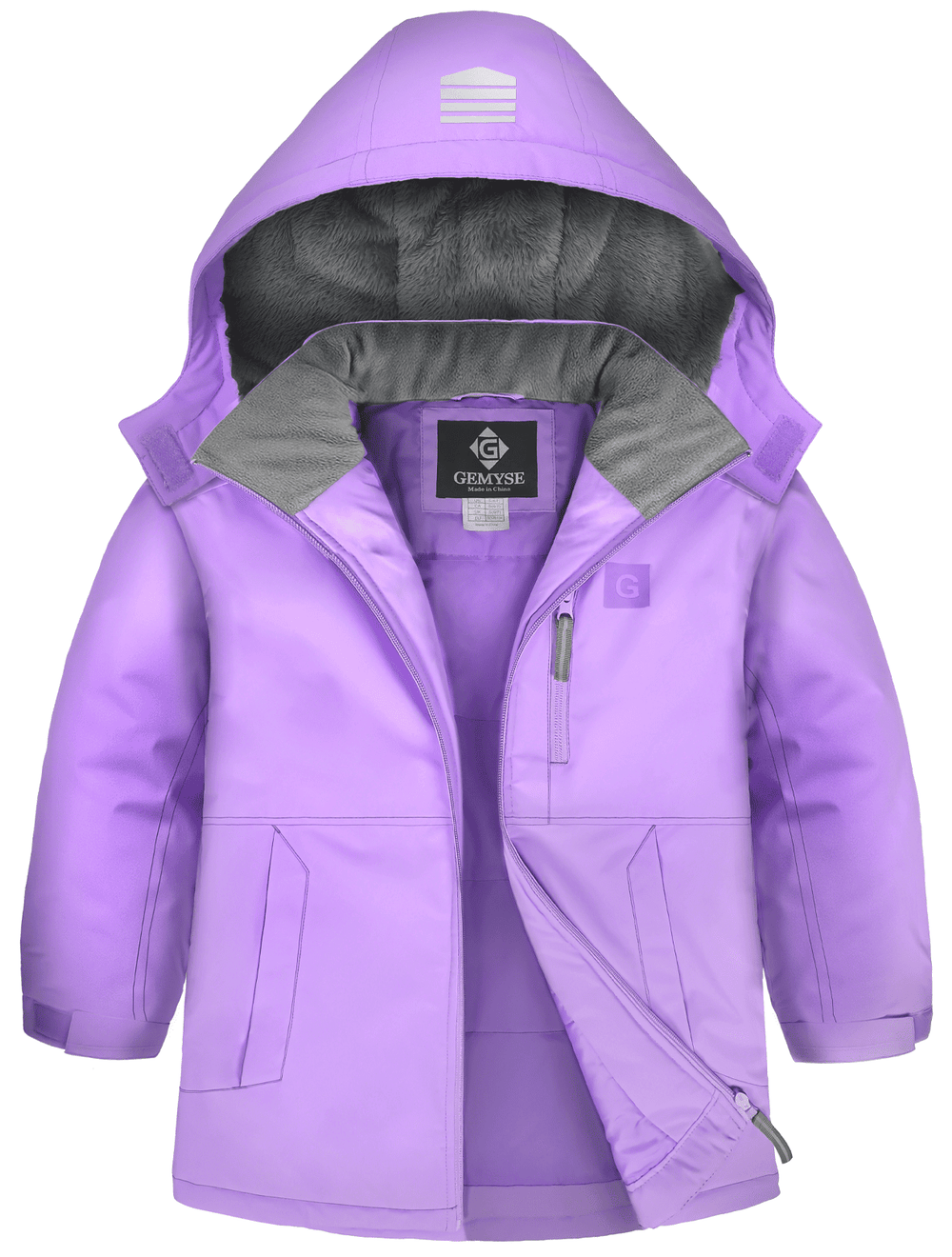 GEMYSE Kids Winter Jacket Waterproof Boys Girls Ski Jacket with Hood Windproof Warm Fall and Winter Outerwear