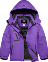 GEMYSE Girl's Waterproof Ski Snow Jacket Fleece Windproof