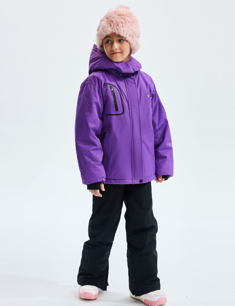 GEMYSE Girl's Waterproof Ski Snow Jacket Windproof Winter Jacket with Hood