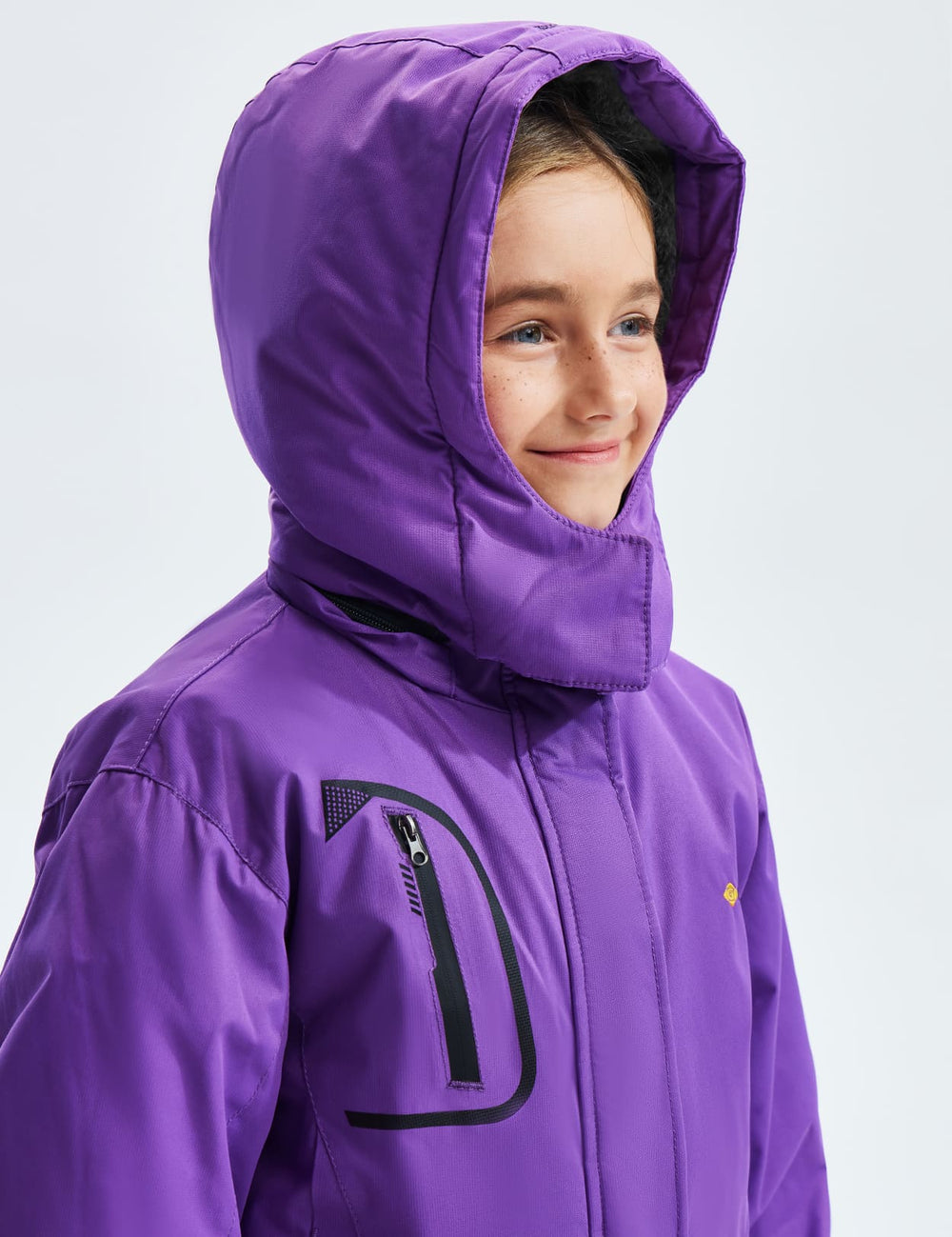 GEMYSE Girl's Waterproof Ski Snow Jacket Windproof Winter Jacket with Hood