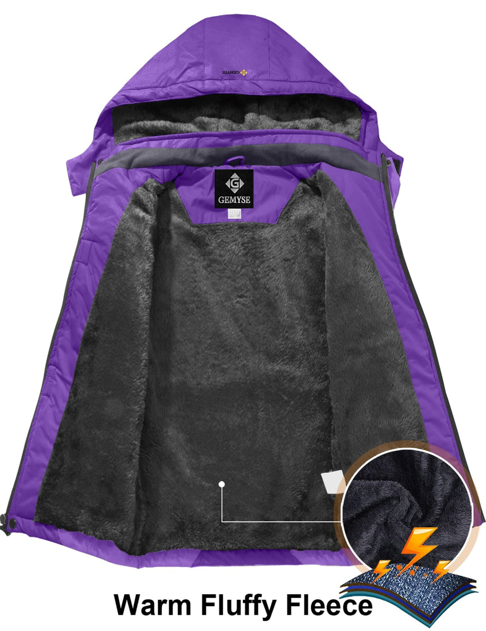 GEMYSE Girl's Waterproof Ski Snow Jacket Windproof Winter Jacket with Hood