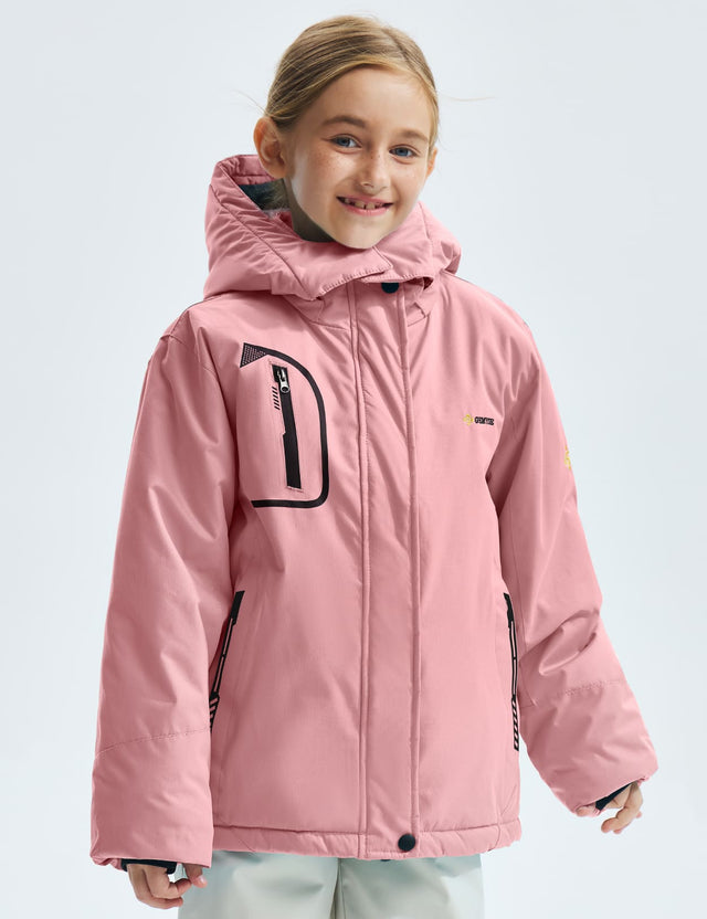 GEMYSE Girl's Waterproof Ski Snow Jacket Fleece Windproof