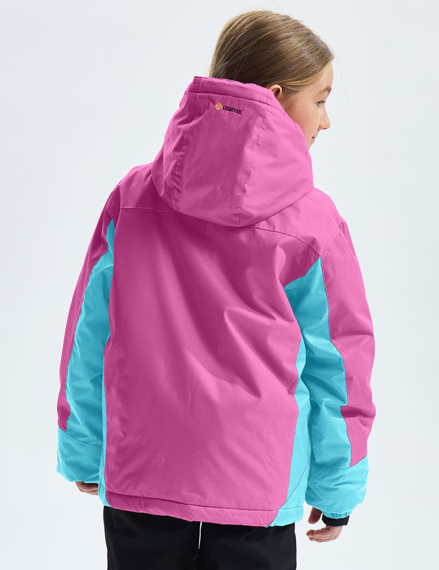 GEMYSE Girl's Waterproof Ski Snow Jacket Fleece Windproof