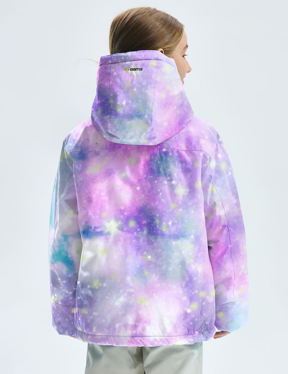 GEMYSE Girl's Waterproof Ski Snow Jacket Windproof Winter Jacket with Hood