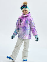 GEMYSE Girl's Waterproof Ski Snow Jacket Fleece Windproof