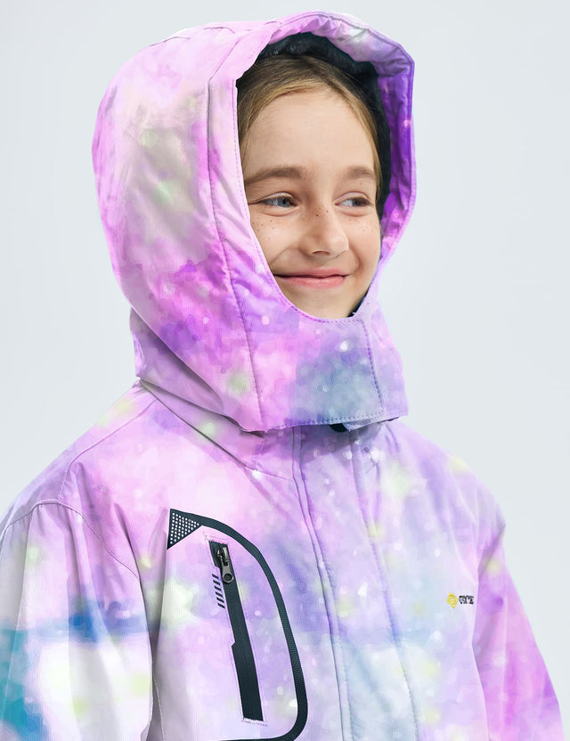 GEMYSE Girl's Waterproof Ski Snow Jacket Fleece Windproof