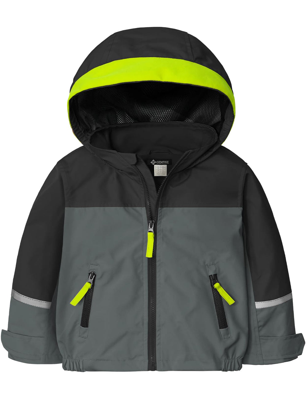 GEMYSE Toddler Rain Jacket Waterproof Hooded Lightweight Toddler Boys Kids Rain Coat Baby Jacket Outwear