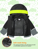 GEMYSE Toddler Rain Jacket Waterproof Hooded Lightweight Boys