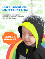 GEMYSE Toddler Rain Jacket Waterproof Hooded Lightweight Boys