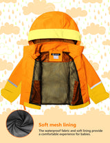 GEMYSE Toddler Rain Jacket Waterproof Hooded Lightweight Boys