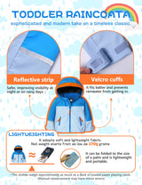 GEMYSE Toddler Rain Jacket Waterproof Hooded Lightweight Boys
