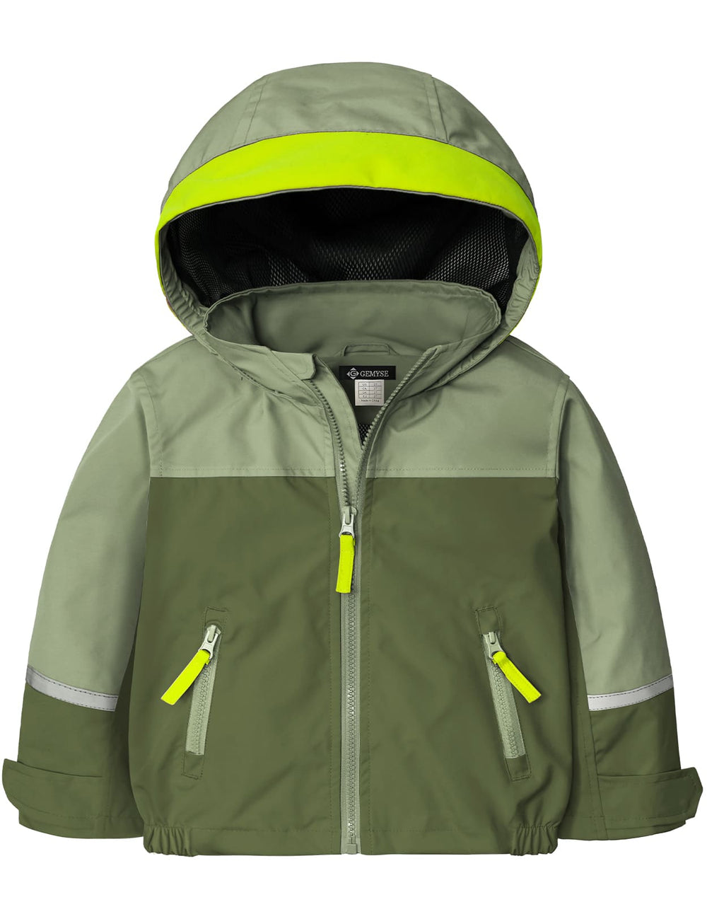 GEMYSE Toddler Rain Jacket Waterproof Hooded Lightweight Toddler Boys Kids Rain Coat Baby Jacket Outwear