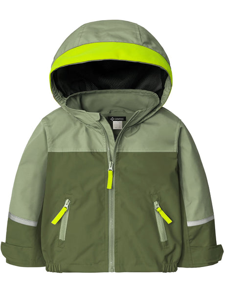 GEMYSE Toddler Rain Jacket Waterproof Hooded Lightweight Boys