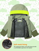 GEMYSE Toddler Rain Jacket Waterproof Hooded Lightweight Boys