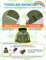 GEMYSE Toddler Rain Jacket Waterproof Hooded Lightweight Boys