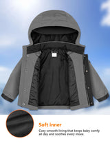 GEMYSE Toddler Winter Coat Waterproof Baby Boys Ski