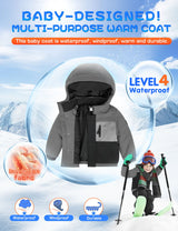 GEMYSE Toddler Winter Coat Waterproof Baby Boys Ski