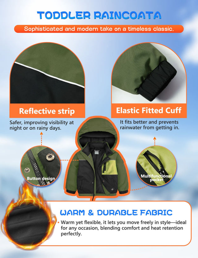 GEMYSE Toddler Winter Coat Waterproof Baby Boys Ski