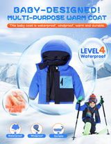 GEMYSE Toddler Winter Coat Waterproof Baby Boys Ski