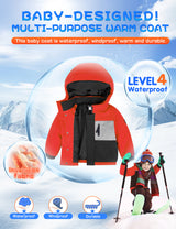 GEMYSE Toddler Winter Coat Waterproof Baby Boys Ski