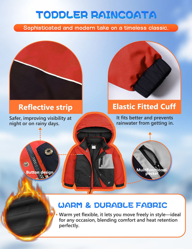 GEMYSE Toddler Winter Coat Waterproof Baby Boys Ski