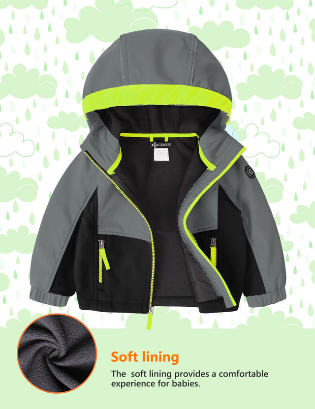 GEMYSE Toddler Jacket Fleece Lined Baby Boys Windbreaker