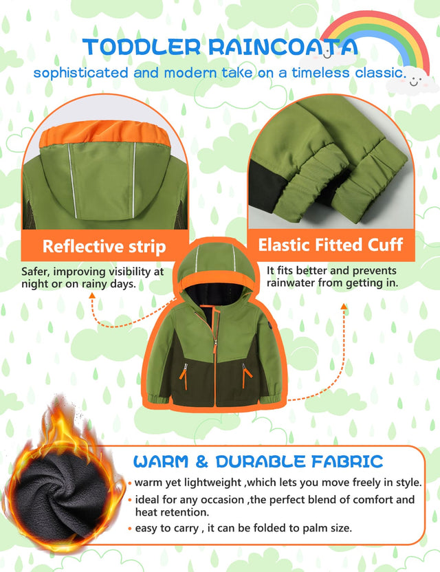 GEMYSE Toddler Jacket Fleece Lined Baby Boys Windbreaker