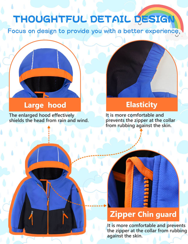 GEMYSE Toddler Jacket Fleece Lined Baby Boys Windbreaker