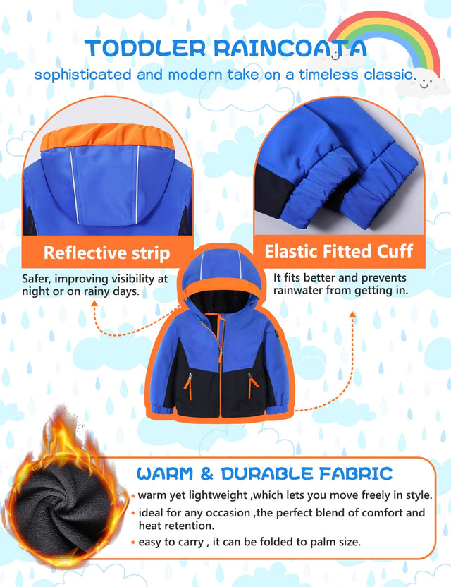 GEMYSE Toddler Jacket Fleece Lined Baby Boys Windbreaker