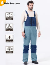 GEMYSE Men's Insulated Skiing Bibs Waterproof Snow Pants