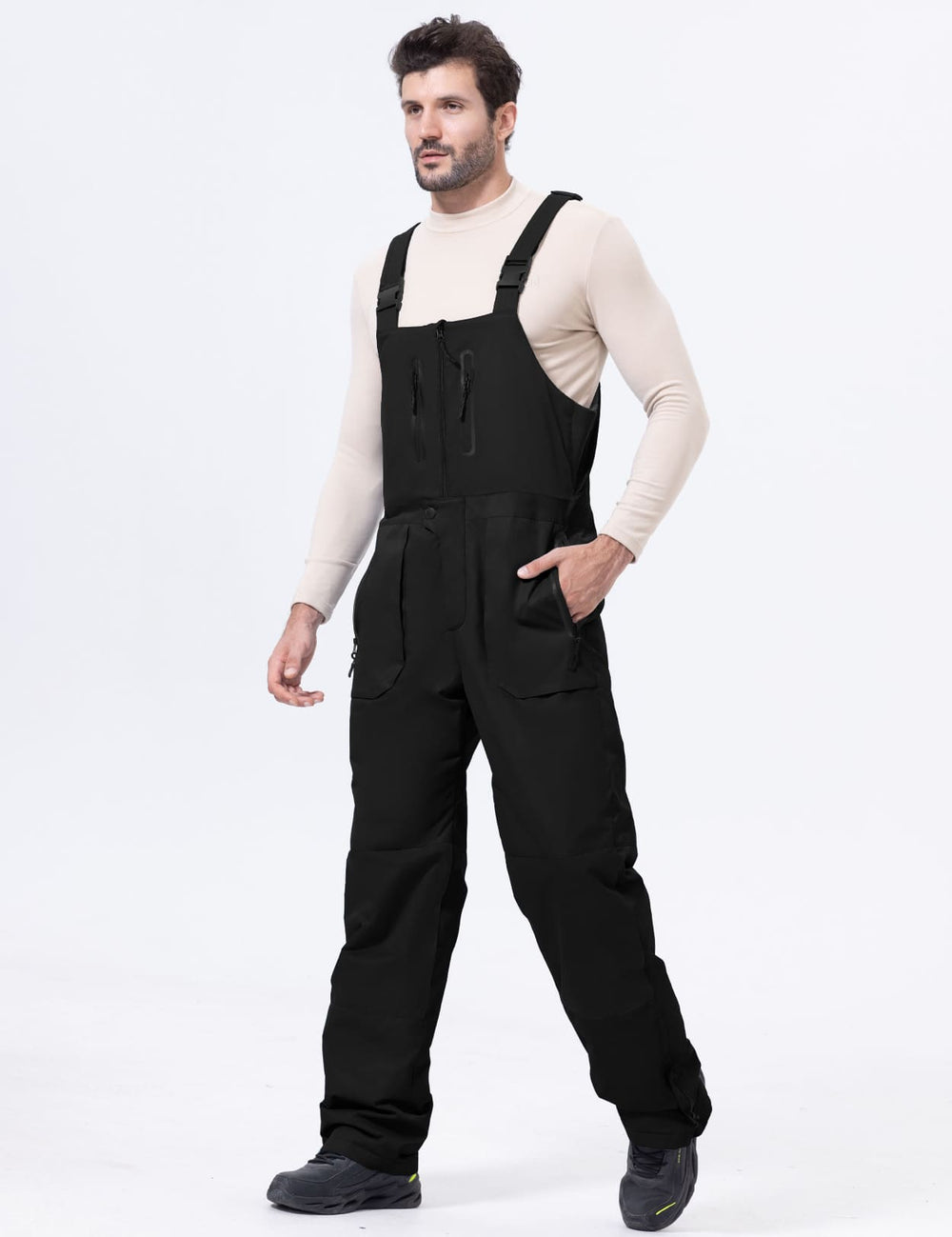 GEMYSE Men's Insulated Skiing Bibs Waterproof Snow Pants Winter Snowboarding Overalls