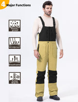 GEMYSE Men's Insulated Skiing Bibs Waterproof Snow Pants