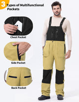 GEMYSE Men's Insulated Skiing Bibs Waterproof Snow Pants
