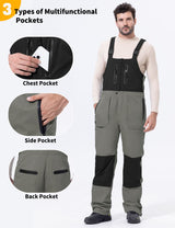 GEMYSE Men's Insulated Skiing Bibs Waterproof Snow Pants