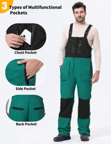 GEMYSE Men's Insulated Skiing Bibs Waterproof Snow Pants