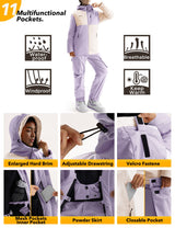 GEMYSE Women's Ski Snow Jackets and Pants Set