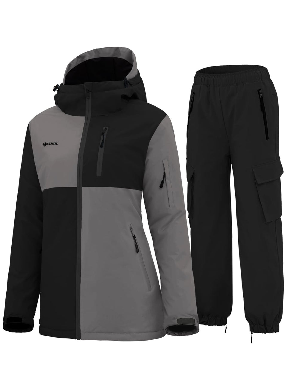 GEMYSE Women's Ski Snow Jackets and Pants Set Windproof Waterproof Snowsuit Warm Winter Snowboarding Insulated Coat