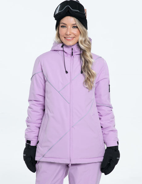 GEMYSE Women's Ski Snowsuit Waterproof Windproof Insulated Jacket