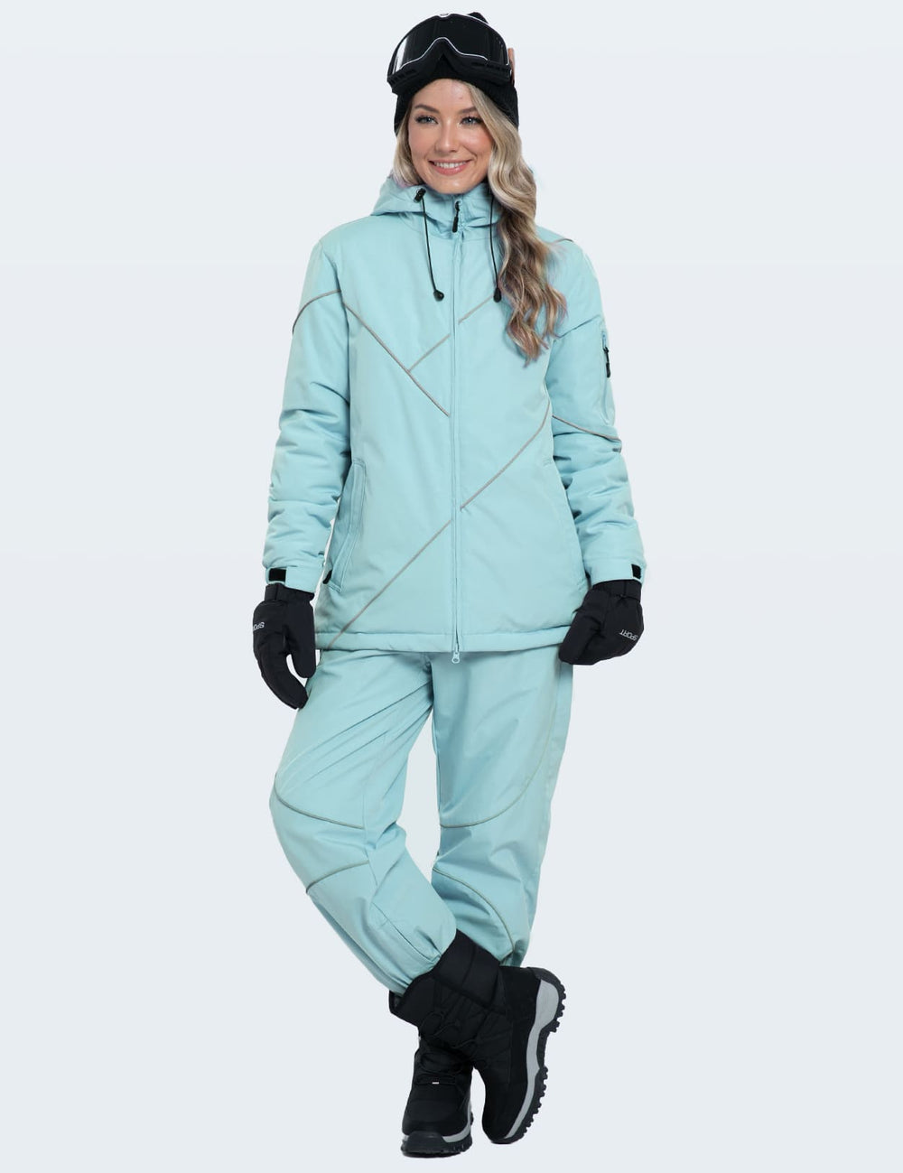 GEMYSE Women's Ski Snowsuit Waterproof Windproof Insulated Jacket and Pants Set