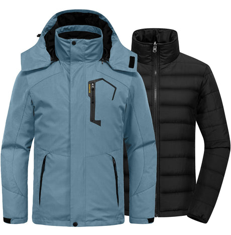 GEMYSE Men's Waterproof 3-in-1 Ski Snow Jacket Puffer Liner Insulated Winter Coat