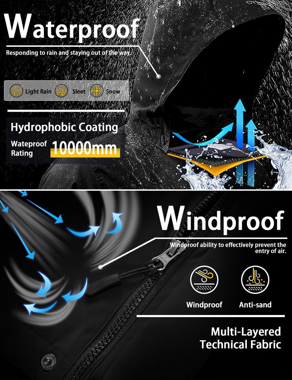 GEMYSE Men's Waterproof 3-in-1 Ski Snow Jacket Puffer Liner Insulated Winter Coat